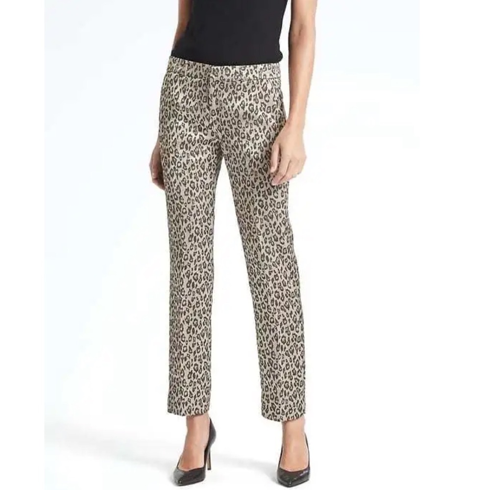 AVERY STRAIGHT-FIT LEOPARD ANKLE PANT